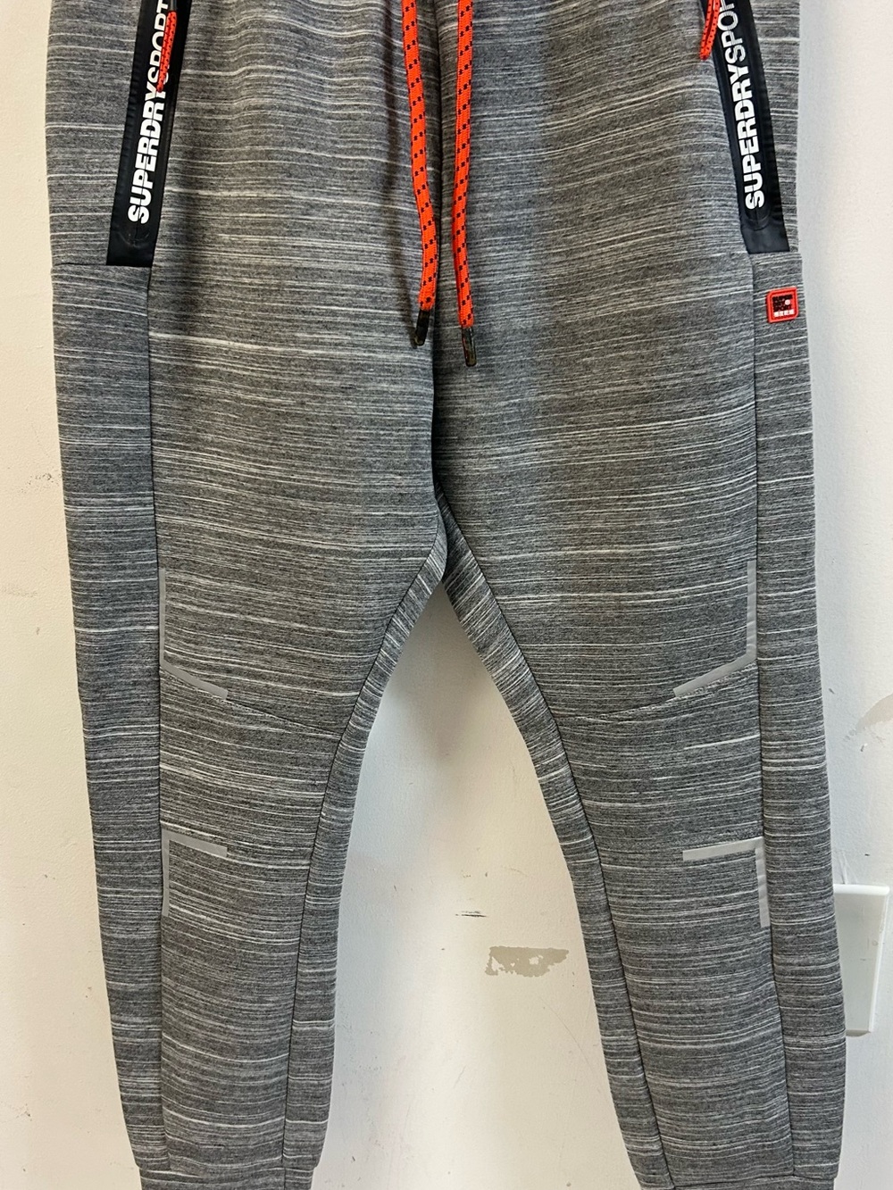 Superdry Grey Joggers with Orange Drawcords